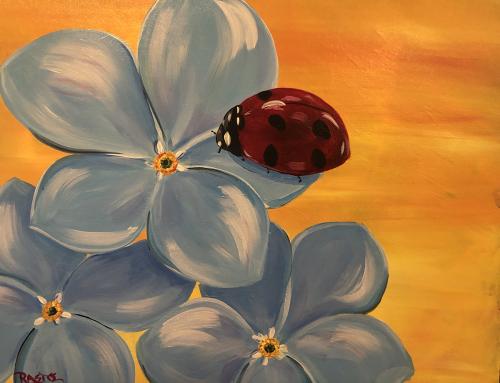 Ladybug and Forget Me Nots